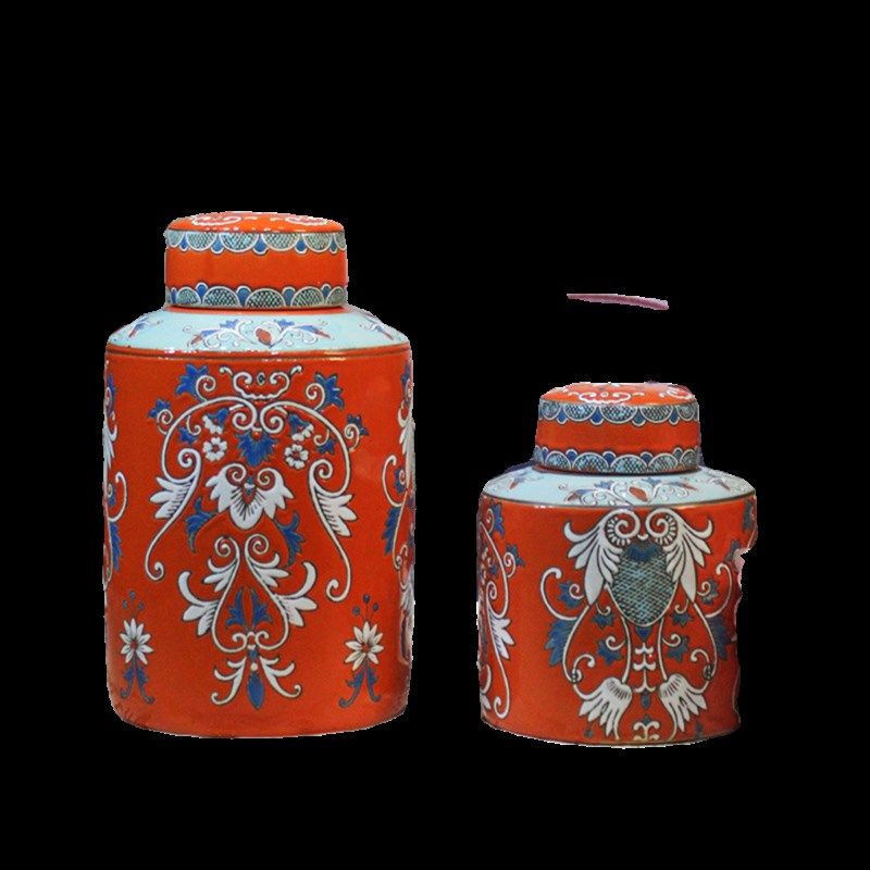 陶瓷花瓶装饰罐子摆件欧式客厅插C花器复古电视柜玄关美式干花花,家居饰品,花瓶,淘宝优惠券,粉丝福利购,淘宝优惠卷