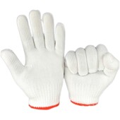 手套劳保耐磨加厚白棉纱线薄款 尼龙D劳动工作男干活汽修车工地防