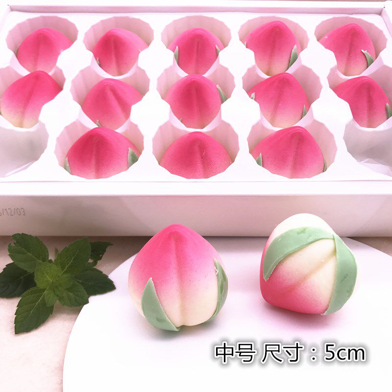 可食用立体寿桃巧克力配件 立体空心寿K桃巧克力插件 礼品装饰