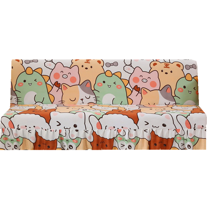 弹力两用折叠沙发床无扶手沙发套罩全包万能N套笠卡通垫巾盖布三