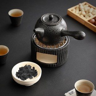 围炉煮茶室内家用小火炉两用v碳炉酒精温茶炉茶具全套户外便携茶