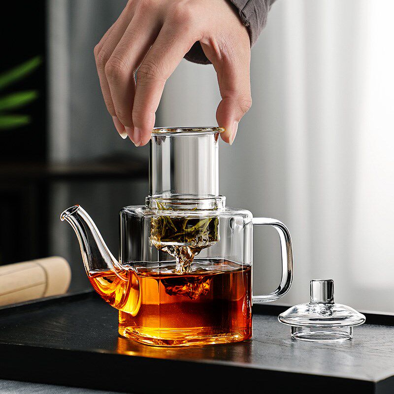 光一四方玻璃小茶壶家用茶水分离日式泡茶单壶小型功X夫茶具烧水