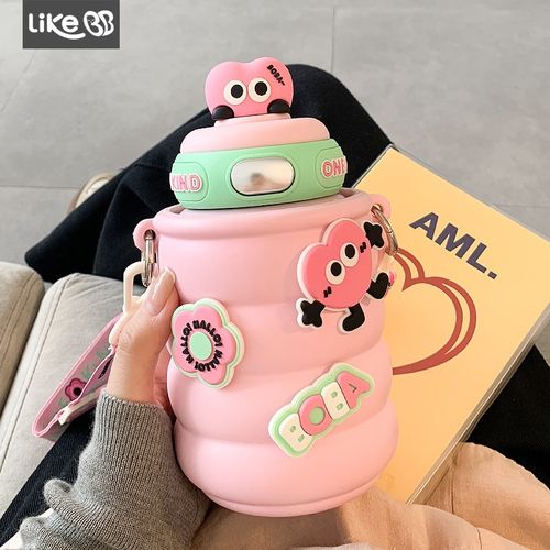 儿童保温杯女孩上学专用吸管水杯小学生水M壶一年级幼儿园女童杯