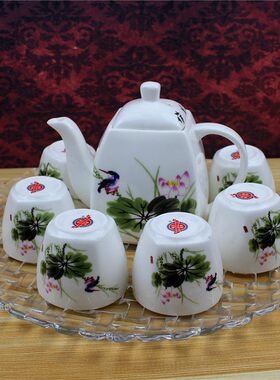 包邮骨瓷凯诚四j方茶具7件套水具陶瓷茶具瓷器耐热茶具套装壶