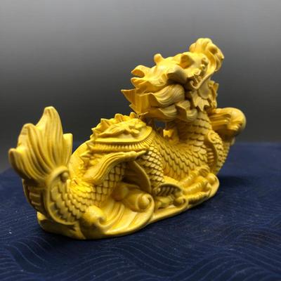黄杨木雕刻龙生肖l辰龙实木摆件家居客厅装饰工艺品青龙神龙龙戏