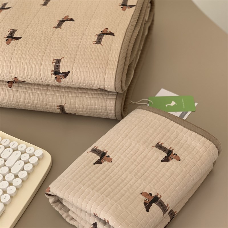 韩国大鹅双面纯棉床盖三件套夹y棉绗缝榻榻米垫子炕单四季全棉床