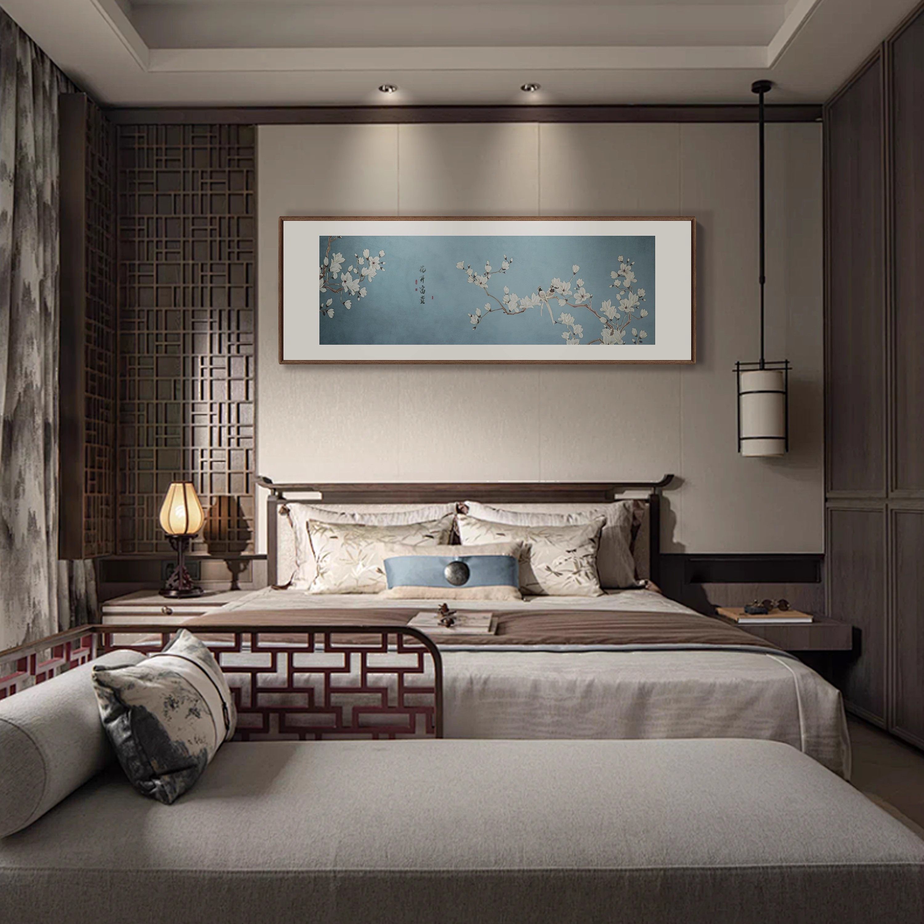 铜雕画《玉兰图》客厅沙发背景墙装饰挂画办公桌非遗手工錾刻工艺,家居饰品,铜雕画,淘宝优惠券,粉丝福利购,淘宝优惠卷