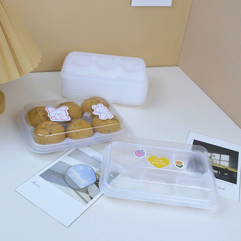 六粒装青团蛋黄酥盒子小号冰皮月z饼冰心绿豆饼麻薯加厚PP底西点