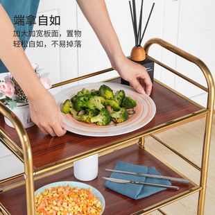 新款不锈钢三层火锅车餐车菜架精致耐麿餐桌边置物架X点心车带围