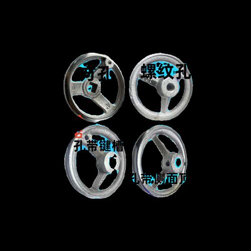 方边圆形手轮铸铁镀铬250型孔和键槽/四方孔/孔Q和顶丝/螺纹孔非