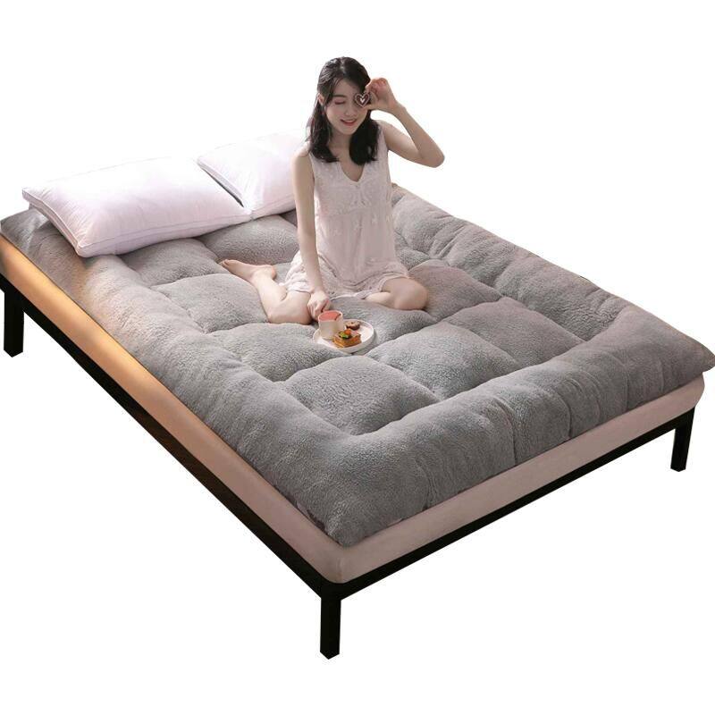 加厚冬羊羔绒床垫1.5米软垫1.8m单人双人床褥子榻榻米X可折叠垫被