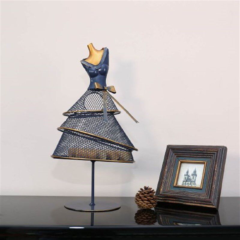 瓶塞罐晚礼服造型饰品铁艺收纳盒E时尚艺术样板房客厅摆件礼品,家居饰品,桌面摆件,淘宝优惠券,粉丝福利购,淘宝优惠卷