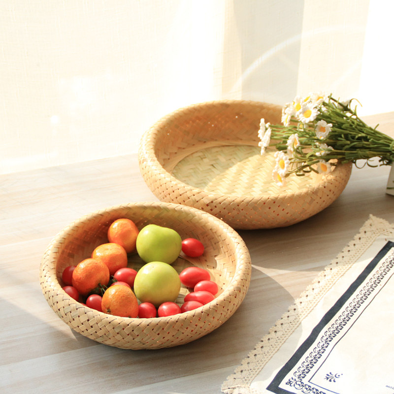 竹编收纳篮藤编草编织家用厨房客厅茶几桌面零O食水果点心小收纳,收纳整理,其他收纳篮,淘宝优惠券,粉丝福利购,淘宝优惠卷