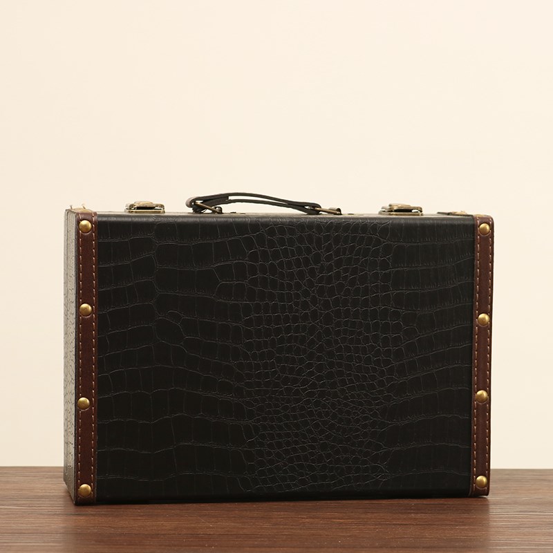 复古怀旧老式皮箱手提p行李箱欧式旅行箱收纳储物整理摄影道具木