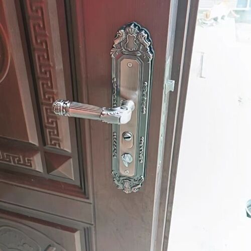 防盗门锁加厚门锁红古q铜门把手入户老式全套大门锁具拉手锁执手