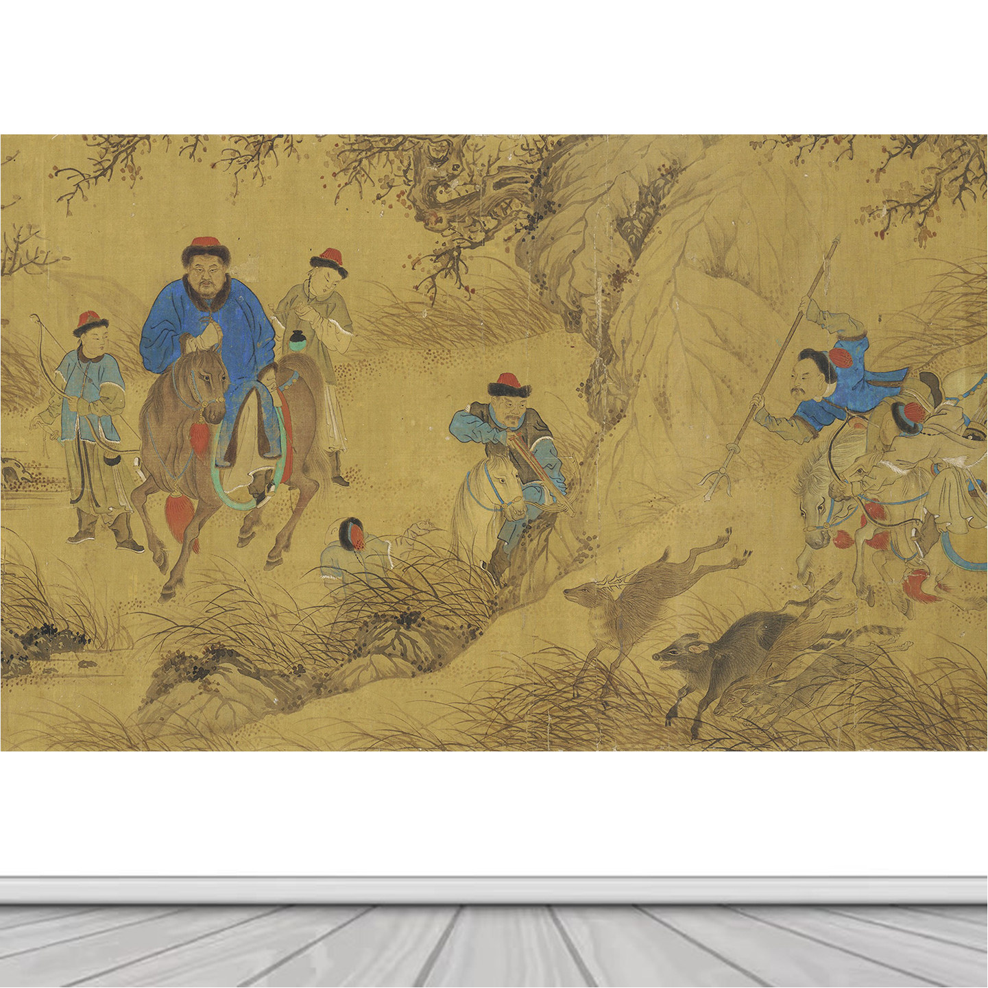 楚将军出猎图宋代美学自粘山水风景人物客厅装饰画壁画背景墙贴纸,家居饰品,现代装饰画,淘宝优惠券,粉丝福利购,淘宝优惠卷