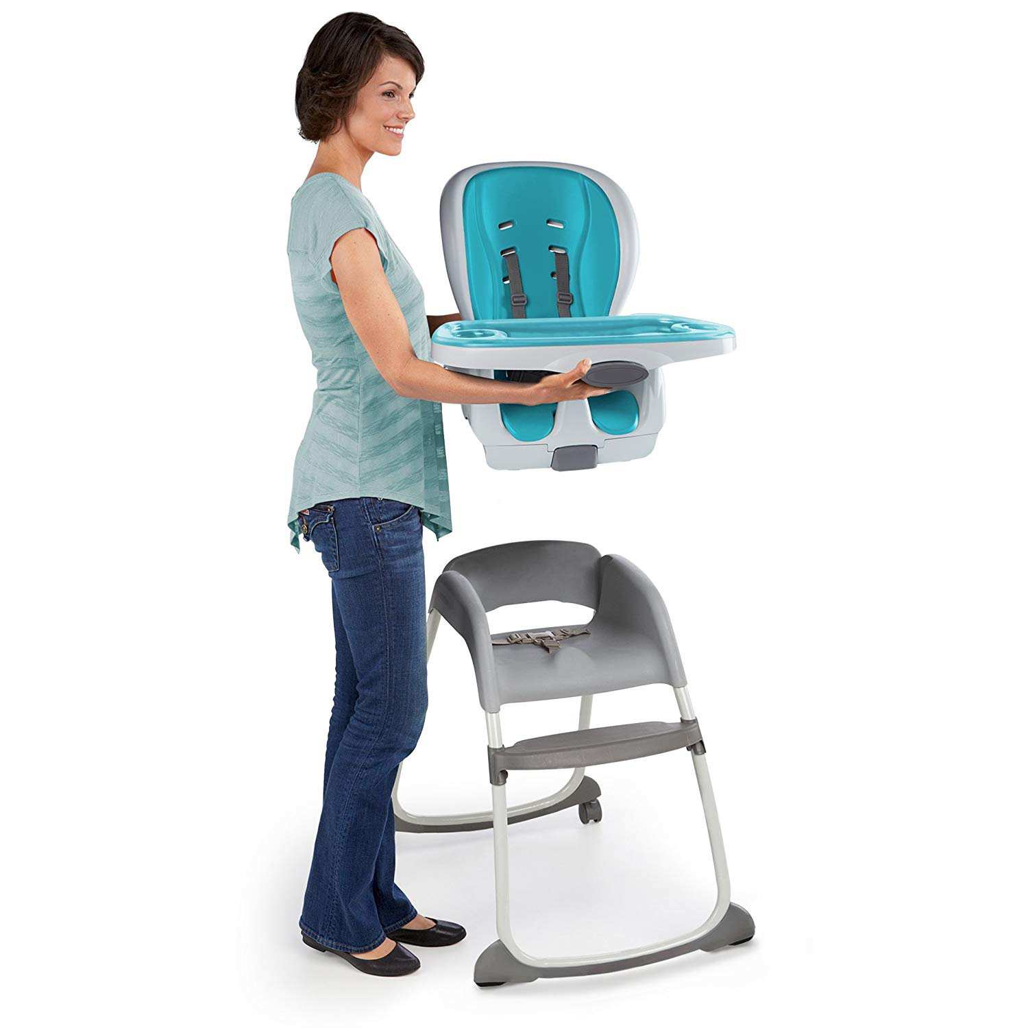 Baby High Dining chair便携式可折叠宝宝餐椅 可坐可