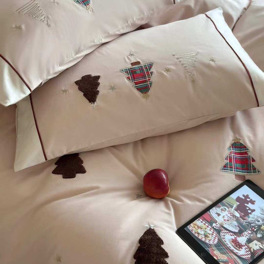 全棉磨毛刺绣四件套高档秋冬保暖圣诞毛巾绣刺绣床上用品被套床单,电子元器件市场,其它元器件,淘宝优惠券,粉丝福利购,淘宝优惠卷
