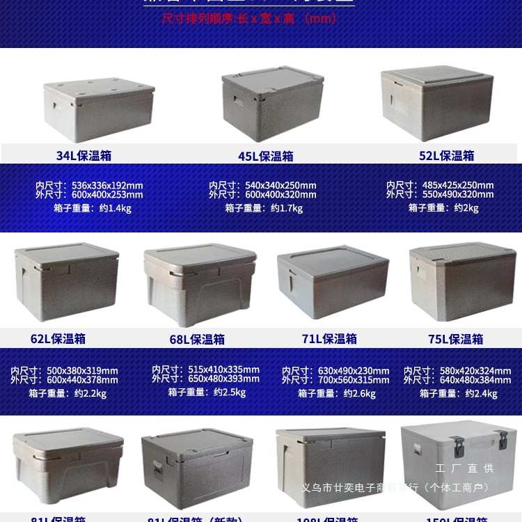 epp食堂保温箱泡沫箱馒头食品外卖送餐箱冷藏保温商用摆摊配送箱