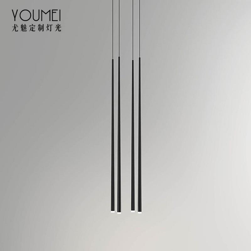 后现代线性简约吊灯餐厅吧台客厅个性创意线条设计师组合灯