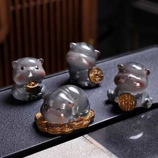 茶宠变色摆件萌猫咪家用茶桌茶盘会客精品可养装饰茶玩茶具配件
