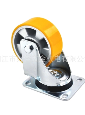 源头工厂直供125X50mm欧洲款重型平板万向铝芯聚氨脂PU脚轮