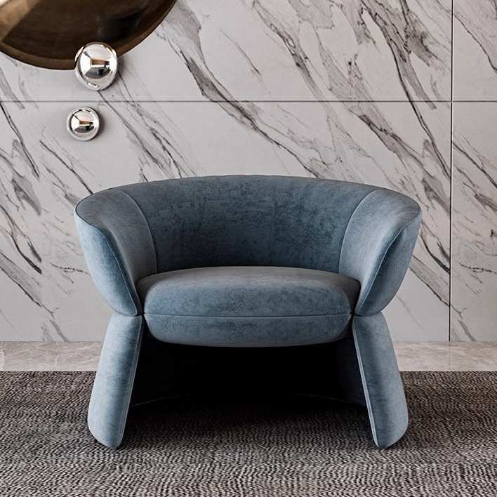 职人现代简约轻奢科技皮实木单人沙发大户型客厅设计师新款沙发椅