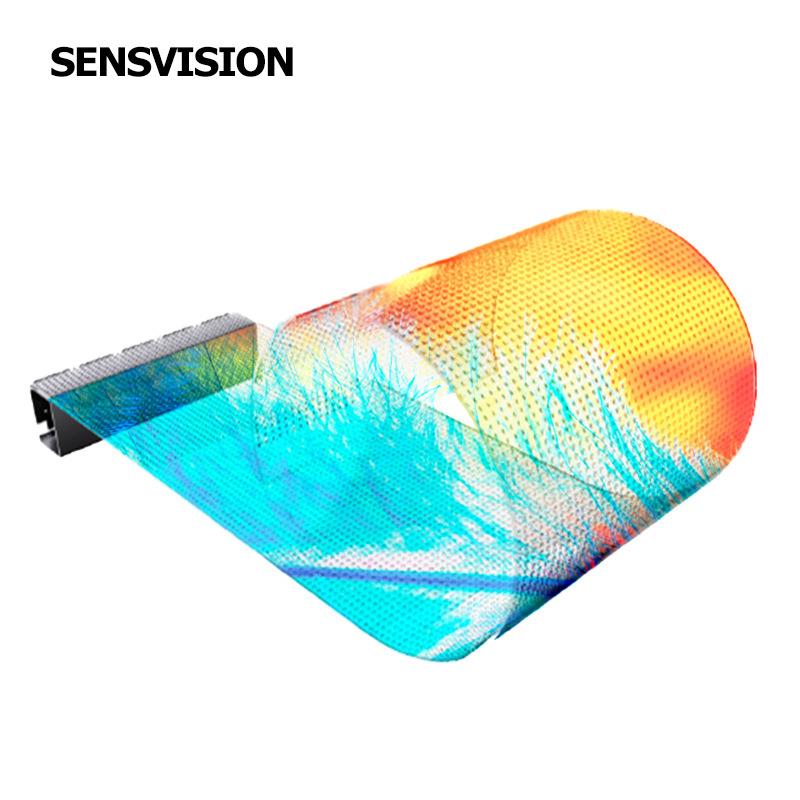 P4 led晶膜大屏幕薄膜广告室内外显示屏柔性液晶屏透明高清商场