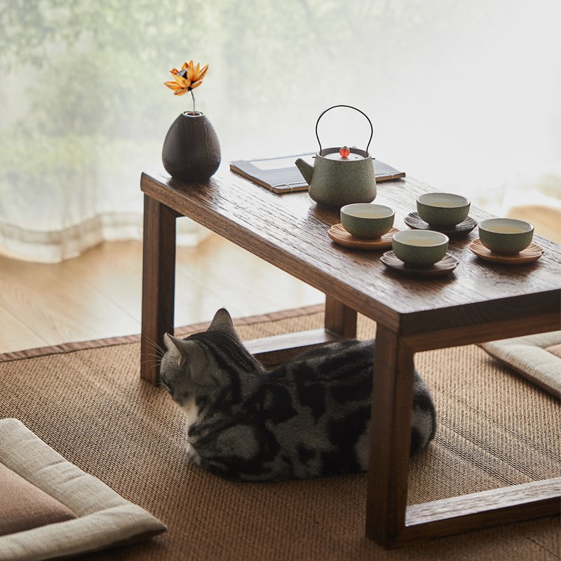 實木飄窗桌榻榻米茶桌小茶臺日式地桌陽臺桌