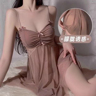 家居服新 睡衣女性感夏网纱蕾丝吊带睡裙高级感纯欲公主甜美风薄款