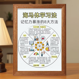 高效学习方法胡桃色相框记忆力增强海马体摆台成长简约桌面摆件