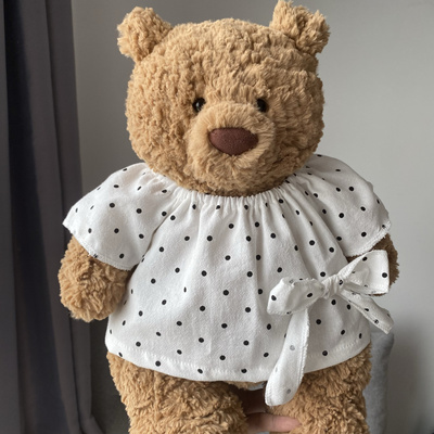 桐桐妈手作 巴塞罗熊巴纳布斯猪波点衬衫娃衣着替（不含熊 ）