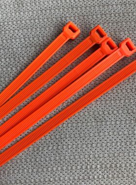 橙色橘色扎带10x920 荧光色桔黄色橘红色桔色捆绑带大号束线带