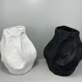 意式 极简水波纹哑光镂空磨砂白色陶瓷花瓶售楼部样板间干花插花器