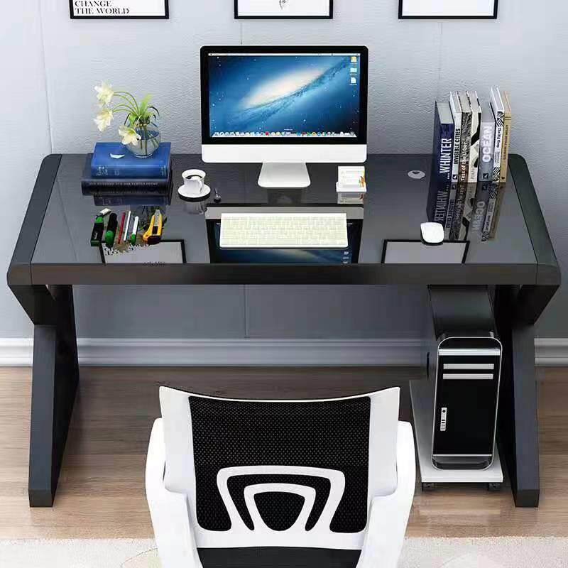 简约现代电脑桌台式桌家用书桌钢化玻璃办公桌多功能写字台学习桌