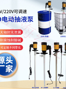 HD-E2-V+SS316L-700手提式电动抽液泵防腐蚀化工油桶泵溶剂抽液泵