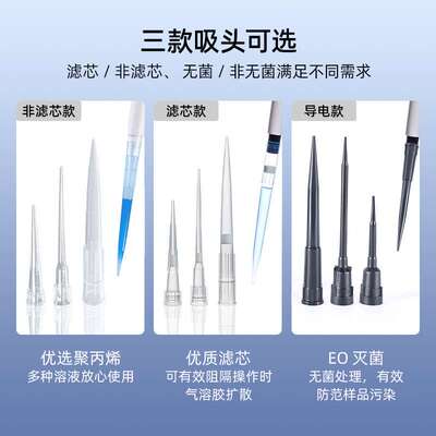 移液枪头50微升黄色吸头实验耗材塑料吸嘴加长带滤芯低吸附袋装