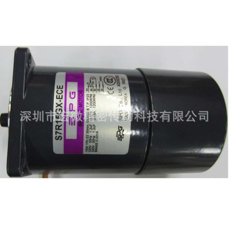 韩国SPG电磁刹车调速马达 S8R25GA-ES12CE 25W电磁刹车调速马达