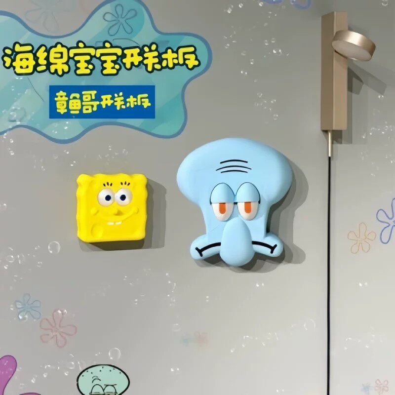 创意海绵宝宝章鱼哥卡通控制面板开关灯复古街霸开关装饰品开关贴