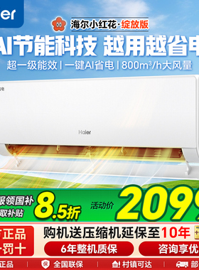 海尔空调净省电Plus新一级能效小红花家用1.5匹变频冷暖挂机98