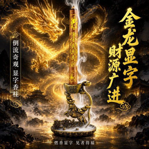 金龙显字倒流香柱招财转运店铺香