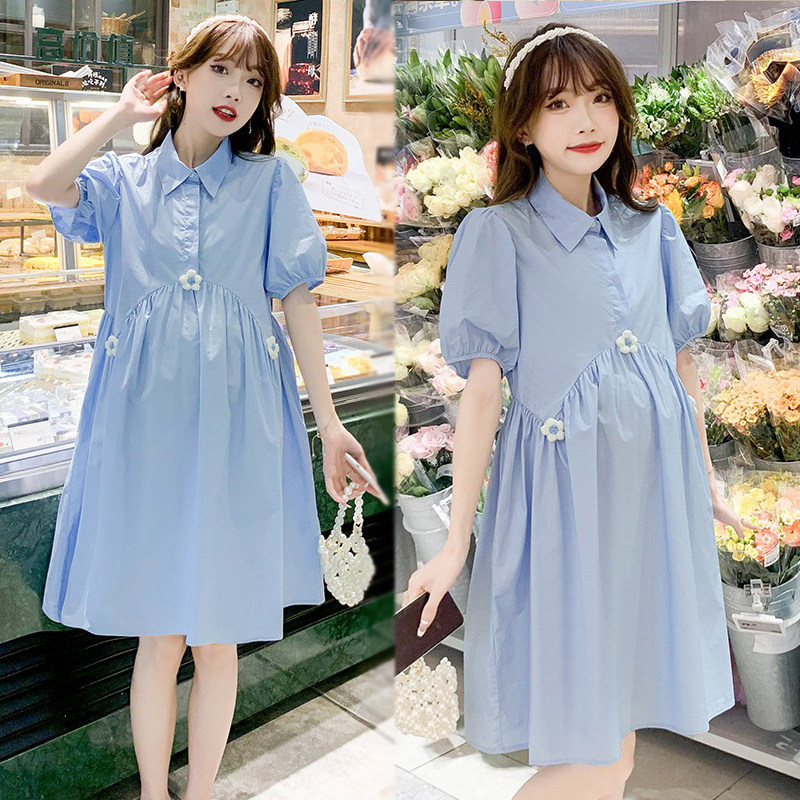 孕妇连衣裙潮妈小个子大码宽松夏季可哺乳裙子休闲小清新2026新款