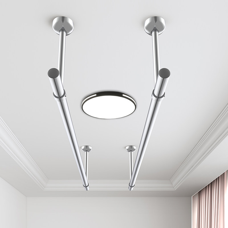 包安装晾衣杆阳台顶装固s定晾衣架不锈钢晒衣杆单杆侧装打孔凉衣,收纳整理,晾晒杆,淘宝优惠券,粉丝福利购,淘宝优惠卷