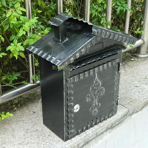 包邮 小型家f用铁皮带锁复古信箱意见箱投诉箱信报箱室外防水挂墙