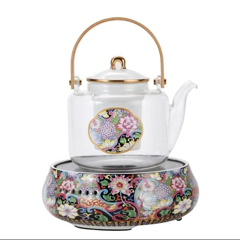 陶瓷珐琅彩电陶围炉蒸煮茶器套装玻璃养生烧Q水壶小型家用多功能,餐饮具,煮茶炉,淘宝优惠券,粉丝福利购,淘宝优惠卷