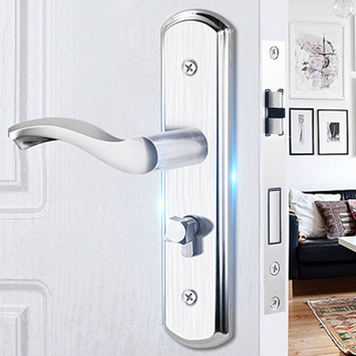 可调孔距不锈钢木门锁双舌静音锁C房门锁家用卧室锁房间门锁双舌