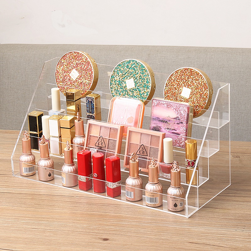 梳妆台阶梯亚克力眼影盘收纳盒z口红指甲油化妆品桌面展示置物架