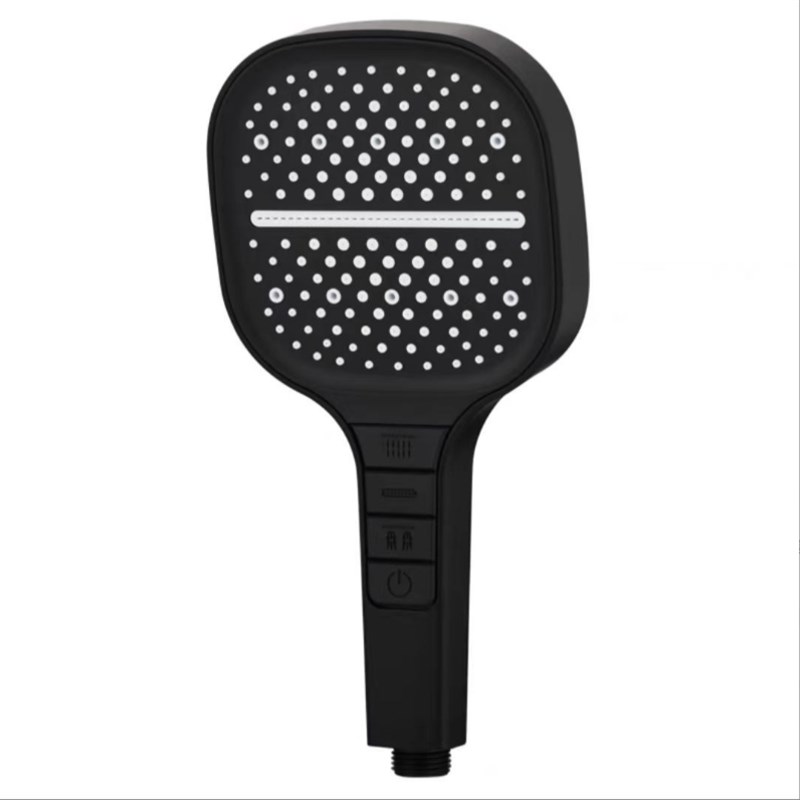 枪灰花洒喷头顶喷蓬莲头手持式y淋浴洗澡增压四档美肤白色一键止