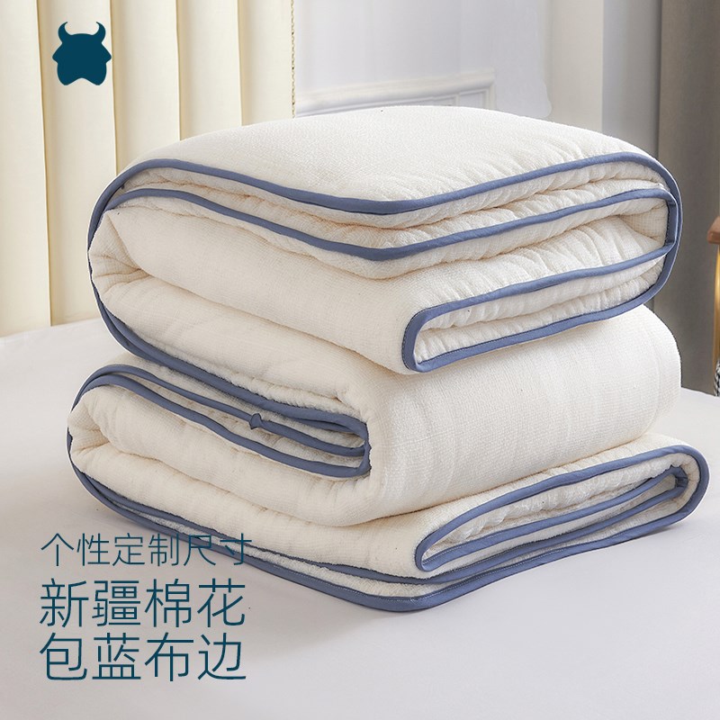 手工新疆棉花被包边纯棉絮儿童学生被子棉被芯冬被W加厚床垫褥子