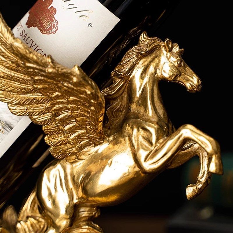 美式全铜轻奢高档马到功成 葡萄红酒F架摆件酒柜装饰品餐边柜摆设